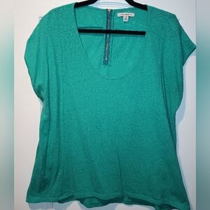American Eagle Outfitters Large Short Sleeve with zipper back Teal